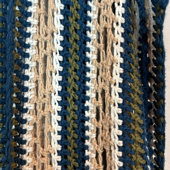 Women’s Crochet colorful long open front duster sweater large/extra large boho - Picture 6 of 9